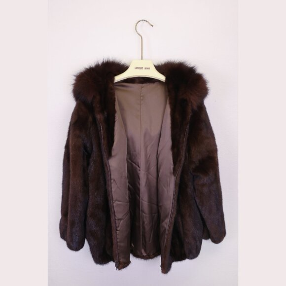 Women's hooded fur coat
